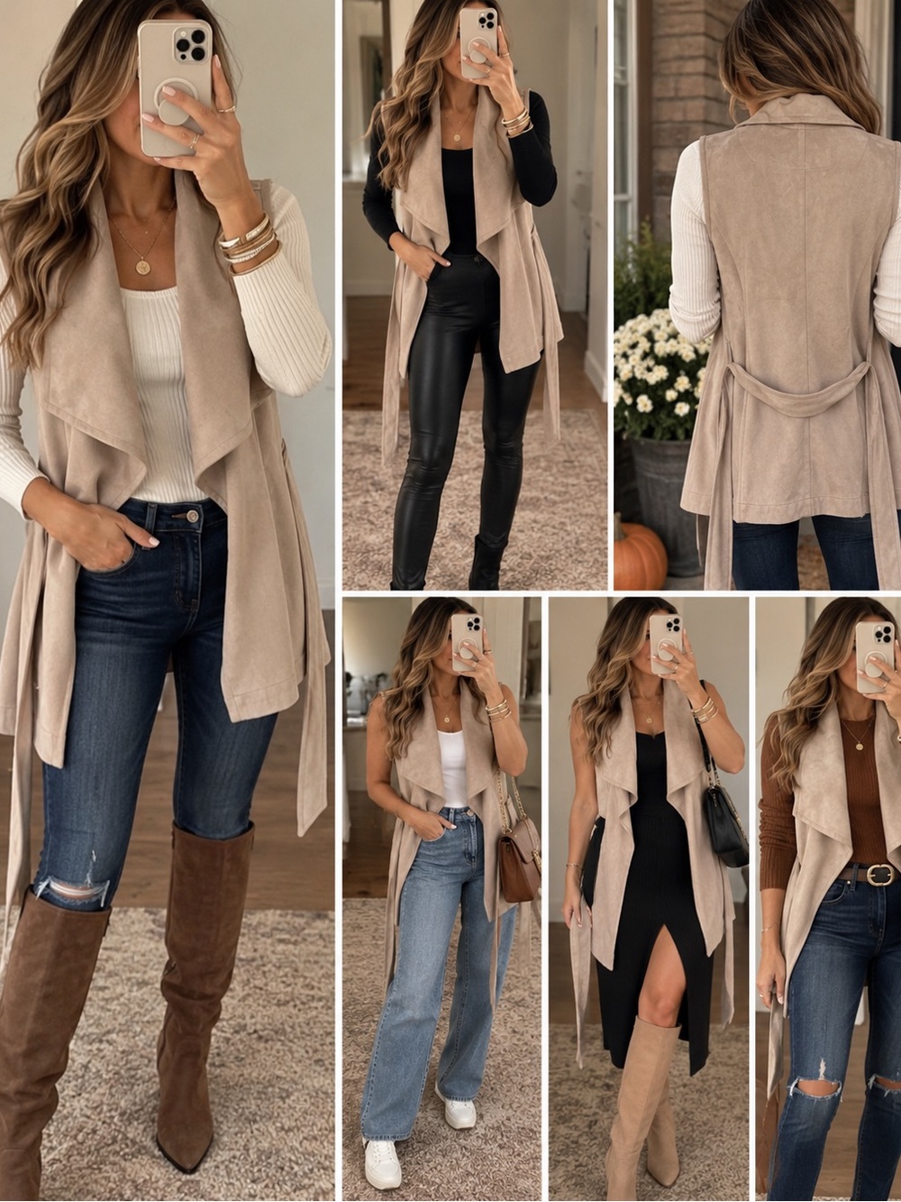Juicy Couture Tan Faux Suede Belted Vest – Size Small